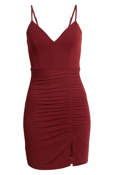 Lnl Love, Nickie Lew Ruched Minidress In Wine