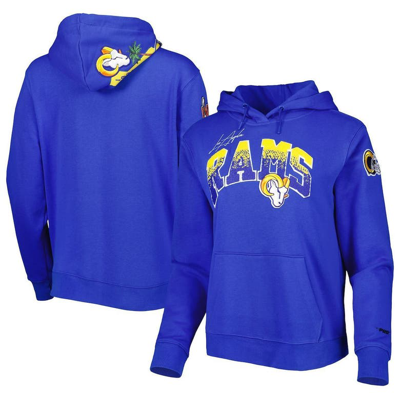 Women's Junk Food Royal/White Los Angeles Rams Sideline Stripe Pullover  Hoodie