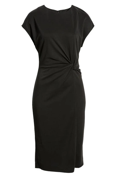 Shop Halogen Twist Front Knit Sheath Dress In Black