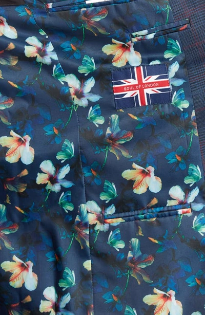 Shop Soul Of London Plaid Two Button Notch Lapel Suit In Blue