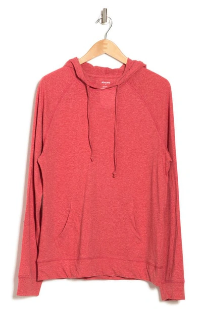 Shop Abound Heathered Long Sleeve Hoodie In Red Jester Snow Heather