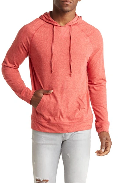 Shop Abound Heathered Long Sleeve Hoodie In Red Jester Snow Heather