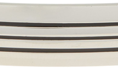 Shop Ike Behar Stripe Cuff Bracelet In Silver