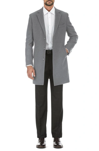 English Laundry Wool Blend 3-button Three-quarter Length Top Coat In Lt Gray