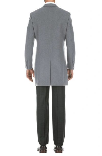 Shop English Laundry Wool Blend 3-button Three-quarter Length Top Coat In Lt Gray
