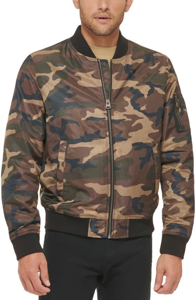 Levi's® Nylon Satin Bomber Jacket In Camouflage