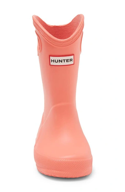 Shop Hunter Kids' First Classic Waterproof Rain Boot In Sun-cup Orange