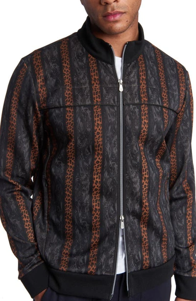 Shop Pino By Pinoporte Animal Print Track Jacket In Grey