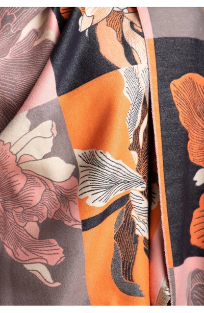 Shop Saachi Floral Print Reversible Scarf In Orange