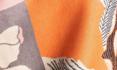 Shop Saachi Floral Print Reversible Scarf In Orange