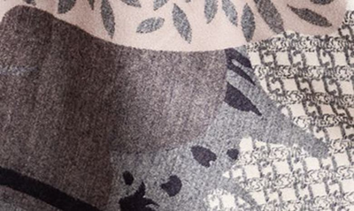 Shop Saachi Floral Print Reversible Scarf In Grey