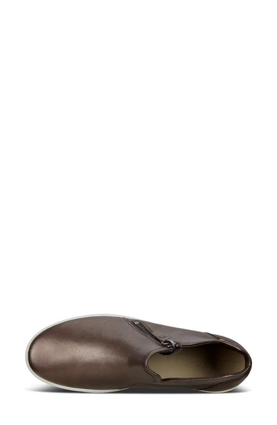 Shop Ecco Soft 7 Mid Top Zip Sneaker In Shale Metallic Leather