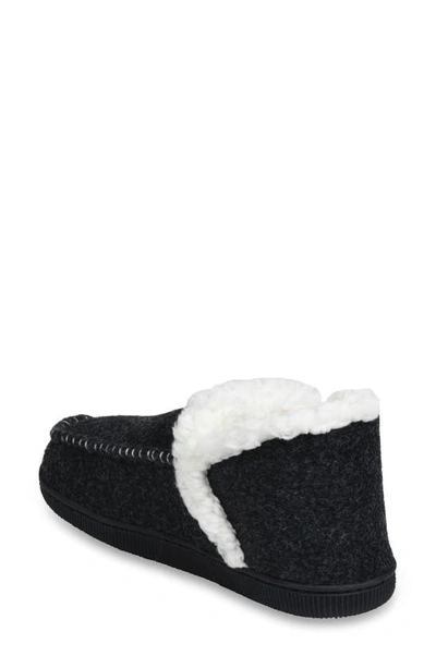 Shop Gaahuu Faux Fur Moc Toe Slipper In Black