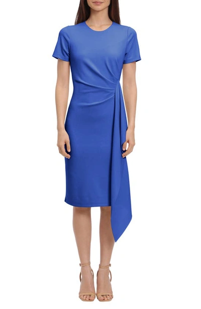 Maggy London Short Sleeve Sheath Dress In Clematis Blue | ModeSens