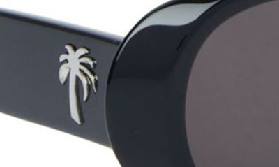Shop Palm Angels Sierra Oval Sunglasses In Black Dark Grey