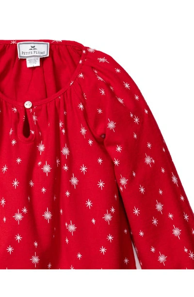 Shop Petite Plume Kids' Delphine Strarry Night Nightgown In Red