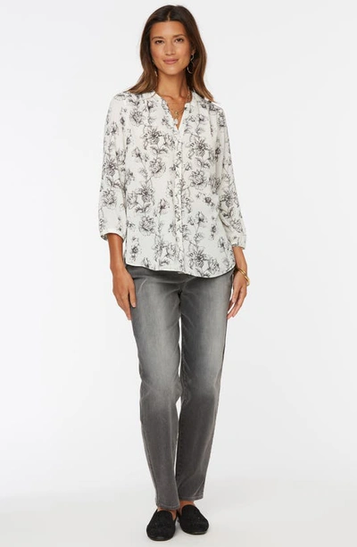 Shop Nydj High/low Crepe Blouse In Bell Gardens