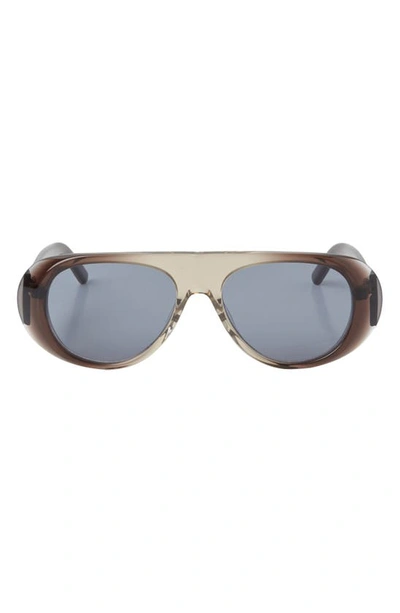 Shop Palm Angels Sierra Oval Sunglasses In Crystal Melange Grey Blue