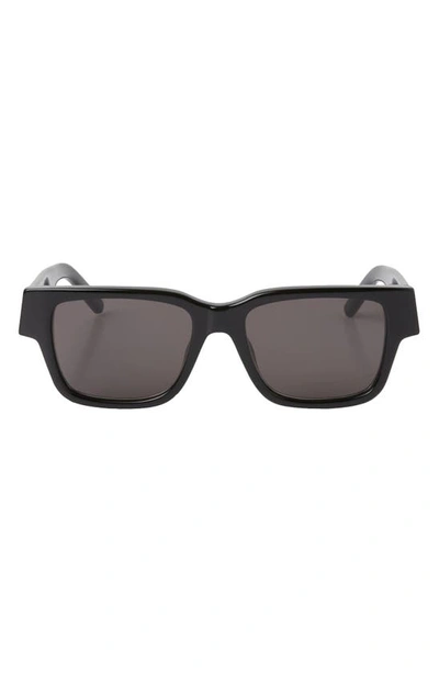 Shop Palm Angels Newport Square Sunglasses In Black Dark Grey