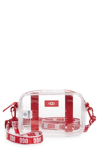 Shop Ugg Janey Ii Transparent Crossbody Bag In Samba Red / Clear