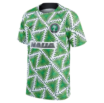 Shop Nike Youth  White Nigeria National Team Pre-match Top In Green