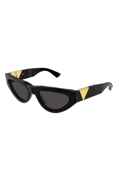 Shop Bottega Veneta 55mm Cat Eye Sunglasses In Black