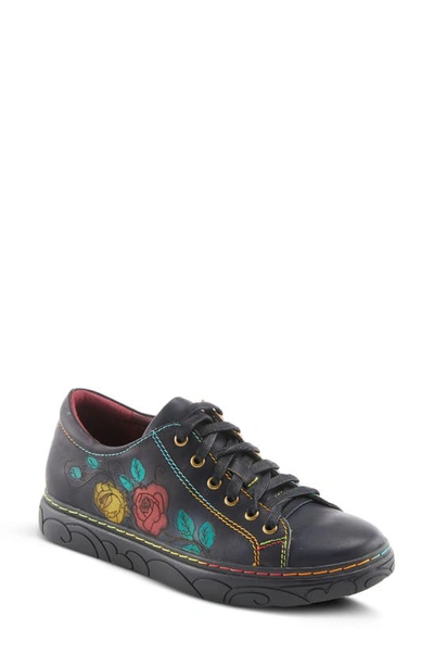 L'artiste Dezi Flat Low-top Sneaker In Black Multi