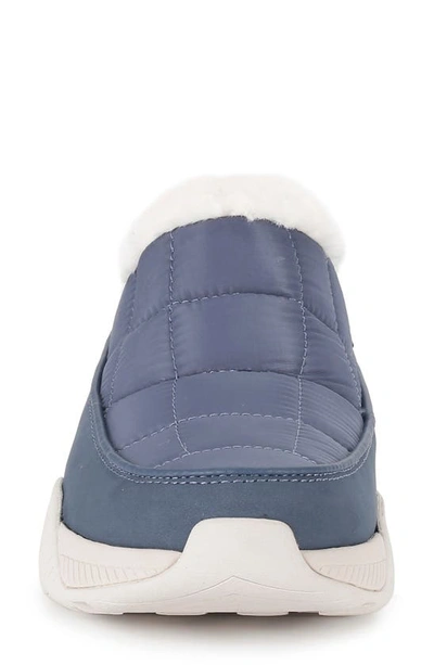 Shop Spyder Leah Faux Fur Lined Waterproof Slip-on Sneaker In Vintage Indigo