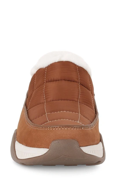 Spyder Leah Faux Fur Lined Waterproof Slip-on Sneaker In Roasted Pecan