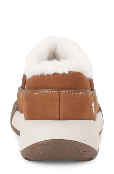 Spyder Leah Faux Fur Lined Waterproof Slip-on Sneaker In Roasted Pecan