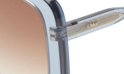 Shop Chloé 55mm Square Sunglasses In Blue