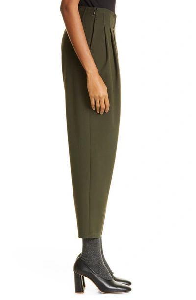 Shop Jason Wu Pleated Ankle Trousers In Deep Rosemary