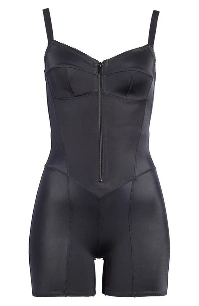 Skims Glam Short Bodysuit In Onyx