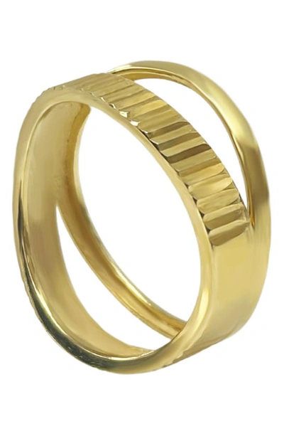 Argento Vivo Diamond Cut Stack Ring In Gold
