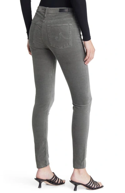 Ag The Farrah High Waist Velvet Jeans In Armory Green