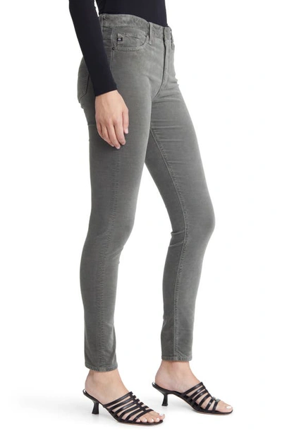 Ag The Farrah High Waist Velvet Jeans In Armory Green