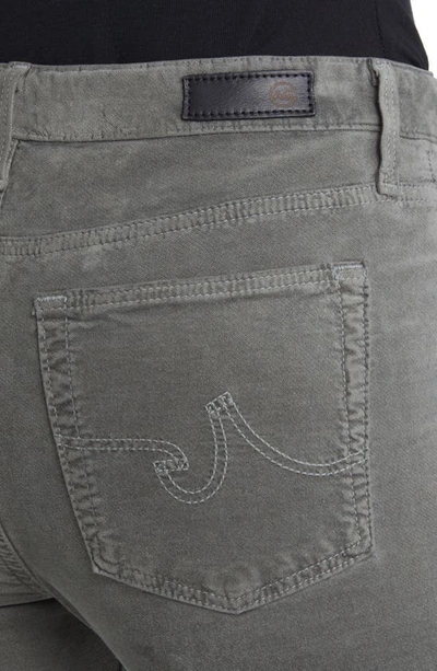 Ag The Farrah High Waist Velvet Jeans In Armory Green
