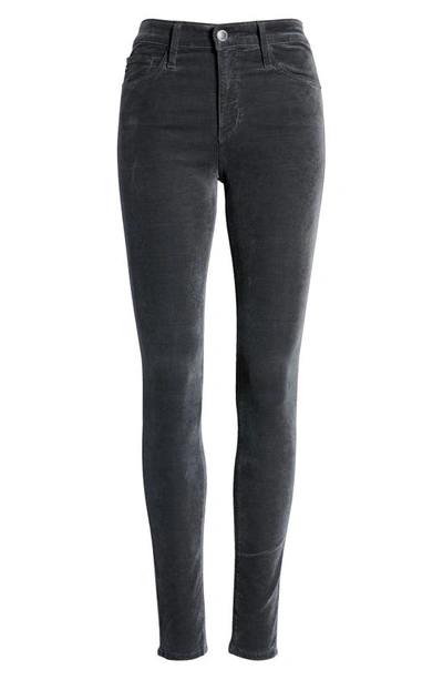 Ag The Farrah High Waist Velvet Jeans In Gunpowder
