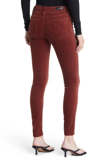 Shop Ag The Farrah High Waist Velvet Jeans In Dark Sangria