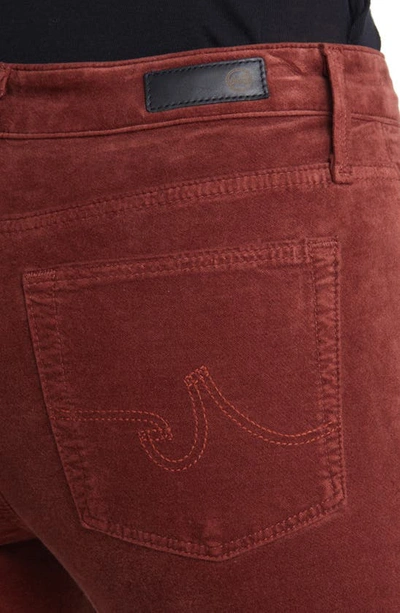 Shop Ag The Farrah High Waist Velvet Jeans In Dark Sangria