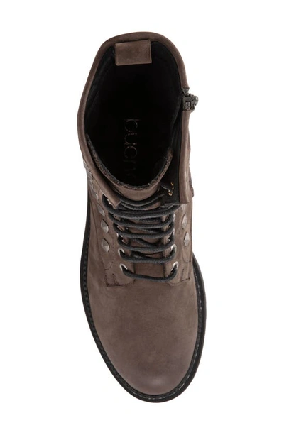 Bueno Studded Combat Boot In Grey Nubuck