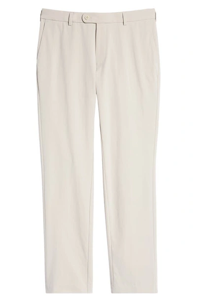 Shop Peter Millar Crown Crafted Surge Performance Flat Front Trousers In Oatmeal