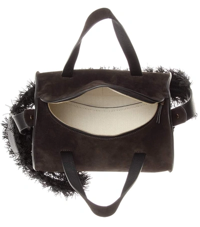 Drum 10 suede shoulder bag