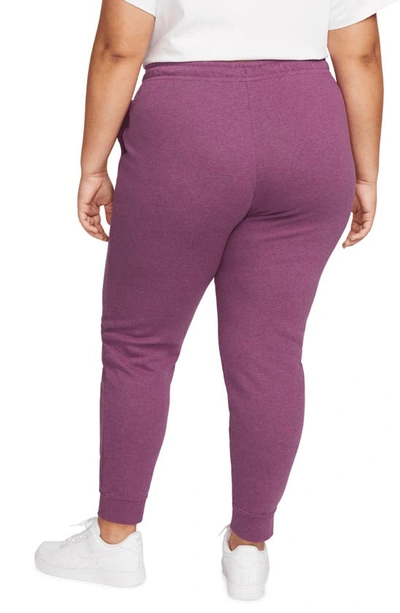 Shop Nike Sportswear Essential Fleece Pants In Sangria/ Heather/ White