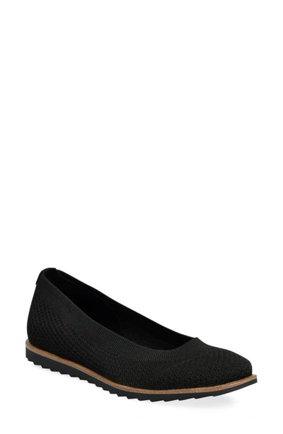 Shop Comfortiva Rena Knit Flat In Black