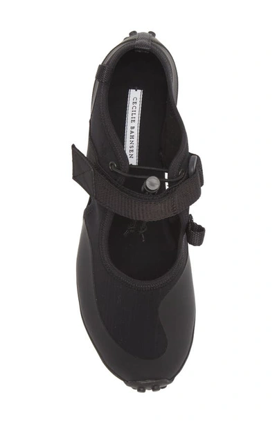 Shop Cecilie Bahnsen Sara Engineered Flat In Black/ Black