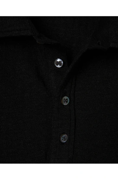 Billy Reid Cotton Blend Knit Polo Shirt In Jet Black