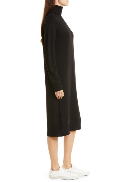 Shop Max Mara Linfa Turtleneck Wool Sweater Dress In Black