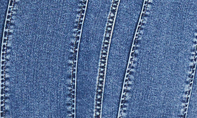 Wash Lab Denim Tie Waist Raw Hem Denim Skirt In Storm Blue