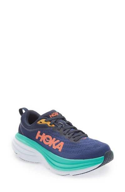 Shop Hoka Bondi 8 Running Shoe In Outer Space / Bellwether Blue